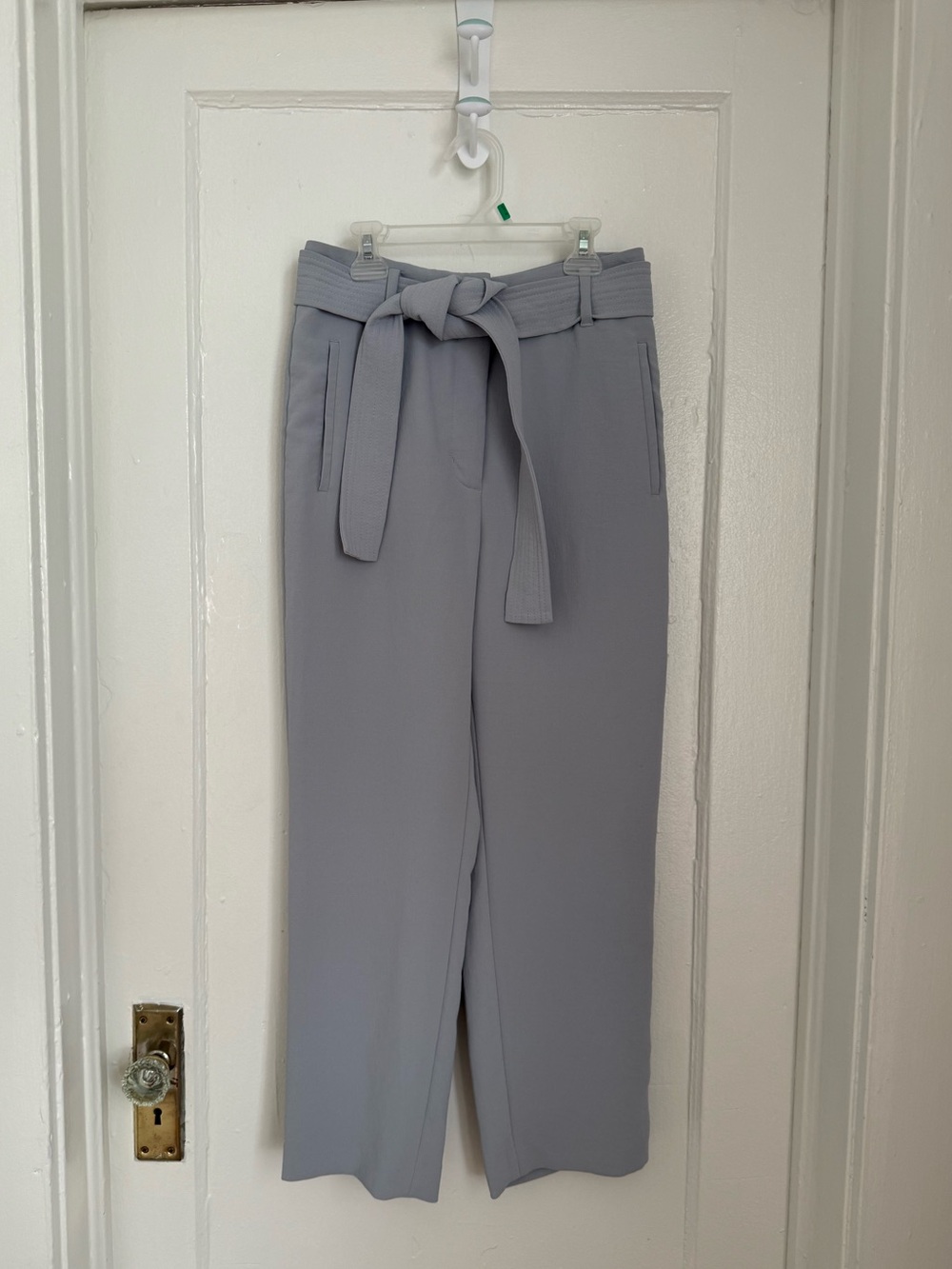 Aritzia Wilfred tie waist gray trousers